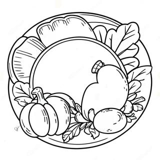 Assiette De Thanksgiving Pages À Colorier