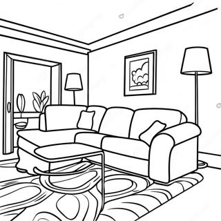 Page A Colorier De Canape Dans Un Salon Confortable 68734-56667