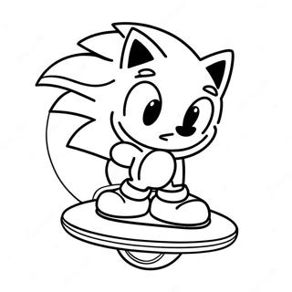 Page A Colorier De Sonic Sur Planche A Roulettes 68764-56685