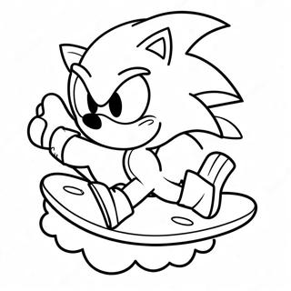 Page A Colorier De Sonic Sur Planche A Roulettes 68764-56686