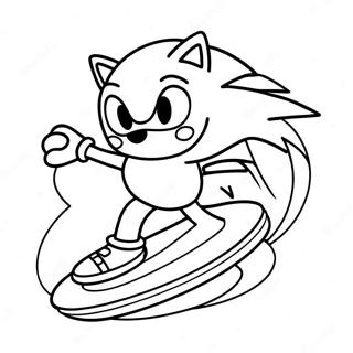 Page A Colorier De Sonic Sur Planche A Roulettes 68764-56688