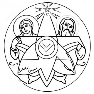 Page A Colorier Du Symbole De La Sainte Trinite Avec Des Rayons 68814-56731