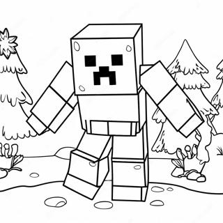 Golem De Neige Minecraft Pages À Colorier