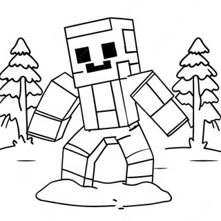 Page A Colorier De Mignon Golem De Neige Minecraft 68824-56738