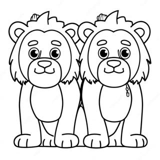 Entre Les Lions Pages À Colorier