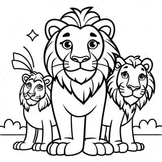 Page A Colorier Entre Les Lions 68843-56750