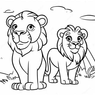 Page A Colorier Entre Les Lions 68843-56752