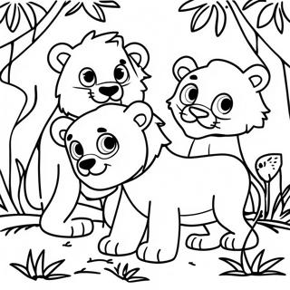 Entre Les Lions Pages À Colorier