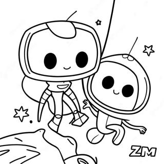 Zim Et Gir Dans Lespace A Colorier 6895-5607