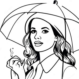 Page A Colorier De Lana Del Rey Chantant Sous La Pluie 69004-56885