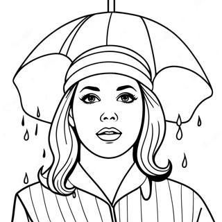 Page A Colorier De Lana Del Rey Chantant Sous La Pluie 69004-56887