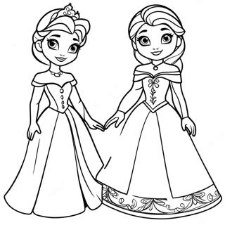 Page A Colorier Des Poupees En Papier Elsa Et Anna 69043-56904