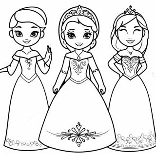 Page A Colorier Des Princesses De Frozen En Papier 69044-56934