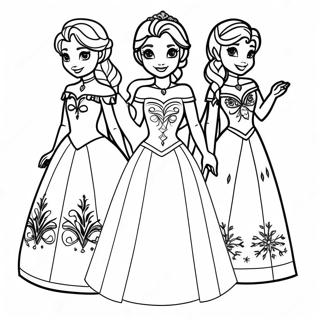 Page A Colorier Des Princesses De Frozen En Papier 69044-56935