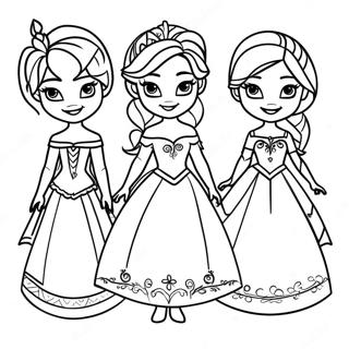 Page A Colorier Des Princesses De Frozen En Papier 69044-56936