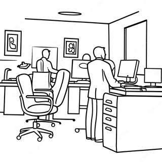 Page A Colorier De Scene De Bureau Occupe 69254-57077