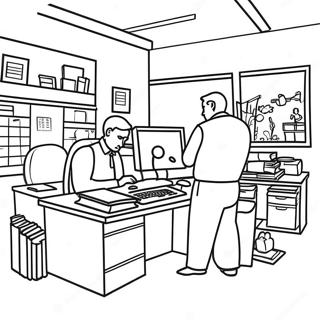 Page A Colorier De Scene De Bureau Occupe 69254-57078