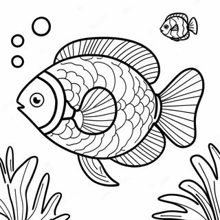 Page A Colorier De Poissons Tropicaux Colores Nageant 69294-57103