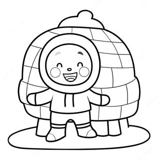 Page A Colorier De Leskimo Heureux Avec Igloo 69464-57241