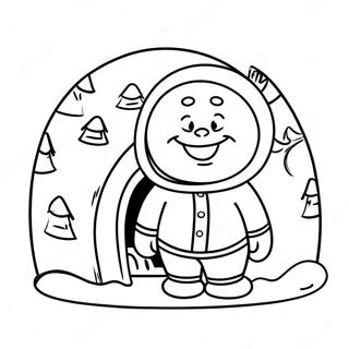 Page A Colorier De Leskimo Heureux Avec Igloo 69464-57242