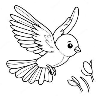 Page A Colorier Oiseau Elegant En Vol 69514-57283