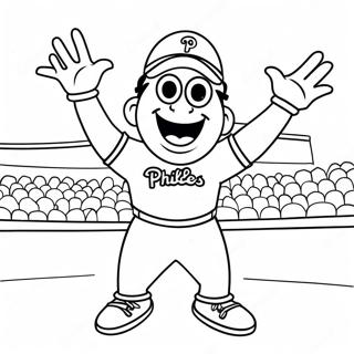 Page A Colorier Mascotte Des Phillies Dansante Et Drole 69544-57291