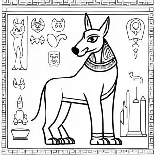 Page A Colorier Anubis Avec Hieroglyphes 69584-57345