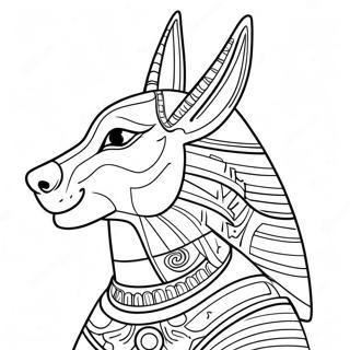 Page A Colorier Anubis Avec Hieroglyphes 69584-57346