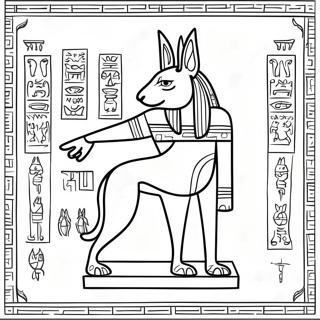 Page A Colorier Anubis Avec Hieroglyphes 69584-57347