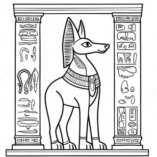 Page A Colorier Anubis Avec Hieroglyphes 69584-57348