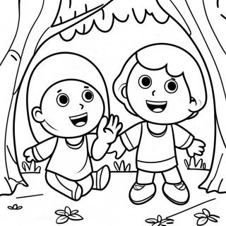 Page A Colorier Enfants Malins Jouant Au Cache Cache 69634-57373