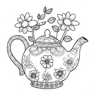 Page A Colorier Theiere Fantaisiste Avec Des Fleurs 69914-57824