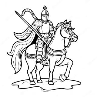 Page A Colorier Du Redoutable Chevalier Noir Sur Son Cheval 70024-57908