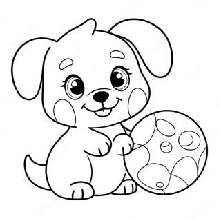 Page A Colorier Dun Chiot Mignon Jouant Avec Une Balle 70073-57712