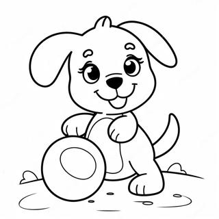 Page A Colorier Dun Chiot Mignon Jouant Avec Une Balle 70073-57935