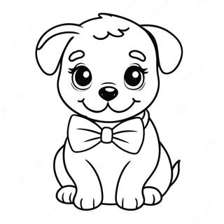 Page A Colorier Dun Adorable Chiot Avec Un Noeud Papillon 70074-57714