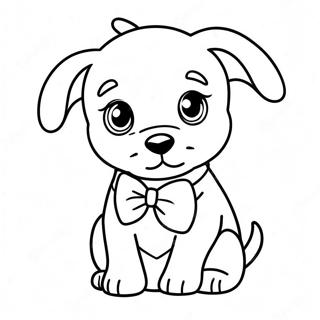 Page A Colorier Dun Adorable Chiot Avec Un Noeud Papillon 70074-57715