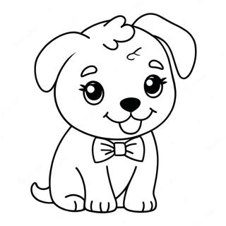 Page A Colorier Dun Adorable Chiot Avec Un Noeud Papillon 70074-57947