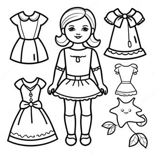 Page A Colorier De Modele De Poupee En Papier Amusante 70084-57954