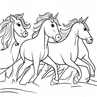 Page A Colorier Chevaux Majestueux Au Galop 70224-58058