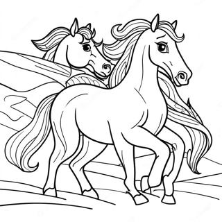 Page A Colorier Chevaux Majestueux Au Galop 70224-58059