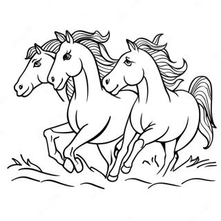 Page A Colorier Chevaux Majestueux Au Galop 70224-58060