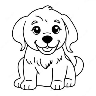 Page A Colorier Chiot Golden Retriever Joueur 702-561