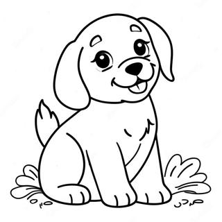 Page A Colorier Chiot Golden Retriever Joueur 702-562