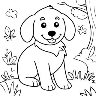 Page A Colorier Chiot Golden Retriever Joueur 702-563