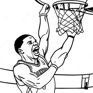 Page A Colorier De Russell Westbrook En Train De Dunker 70324-58146