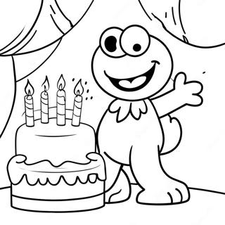 Joyeux 1er Anniversaire Sesame Street Pages À Colorier