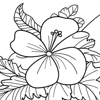 Page A Colorier Hibiscus Tropical 7045-5734