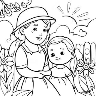 Page A Colorier Desperanza Et Maman Dans Le Jardin 70514-58298