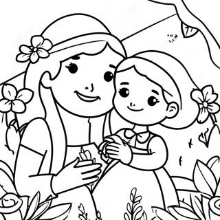 Page A Colorier Desperanza Et Maman Dans Le Jardin 70514-58299